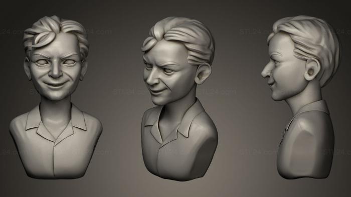 Бюсты и барельефы известных личностей (Стилизованный чувак, BUSTC_0587) 3D модель для ЧПУ станка